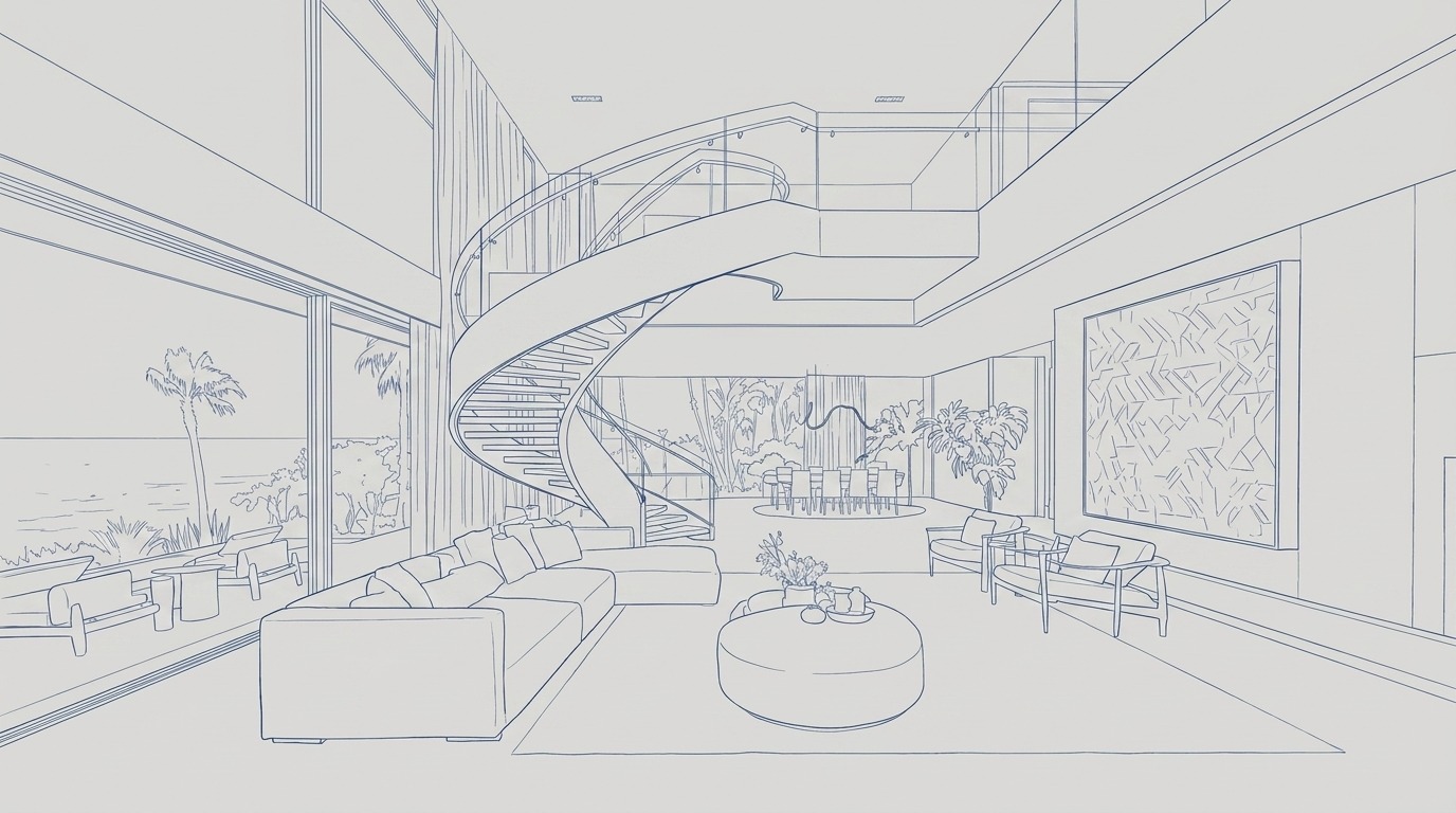 Project as a wireframe drawing